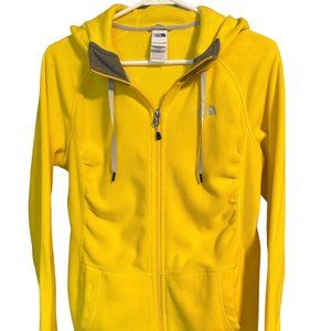 North Face Women's Medium Fleece Full Zip Yellow Hoodie Jacket